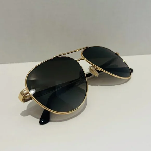 Authentic JIMMY CHOO Gold/Havana Aviator Sunglasses - New with Packaging - Picture 6 of 6